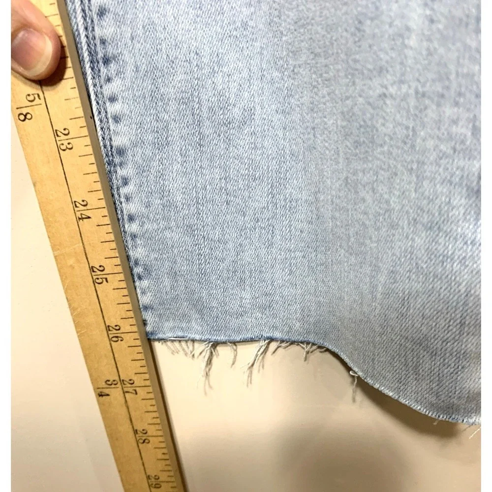 Laurie Felt Jeans Womens 8 29X26 Daisy‎ Denim Slim Crop Raw Hem Light Wash